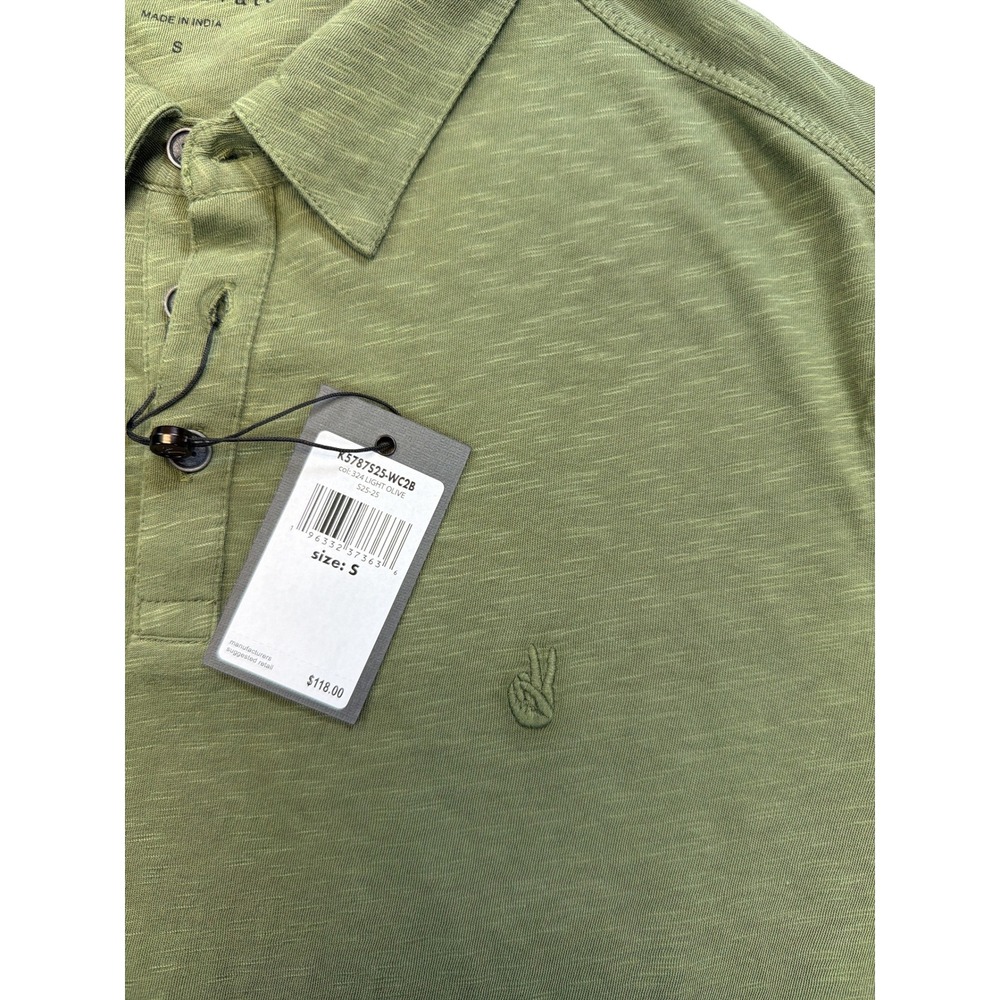 John Varvatos Polo Shirt Men's‎ XL Olive Green Organic Cotton Designer Casual - Picture 4 of 6